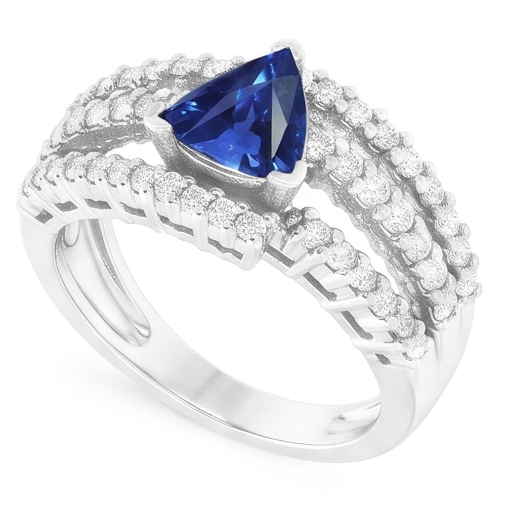 Ceylon Sapphire Ring With Natural Earth Mined Diamonds