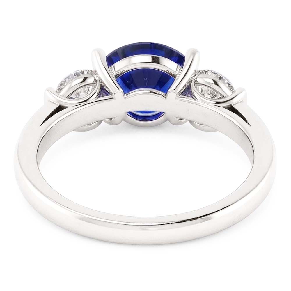 Ceylon Sapphire Ring With Natural Earth Mined Diamonds