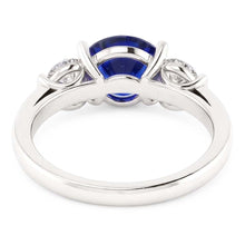 Ceylon Sapphire Ring With Natural Earth Mined Diamonds