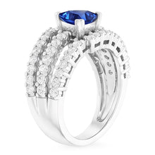 Ceylon Sapphire Ring With Natural Earth Mined Diamonds