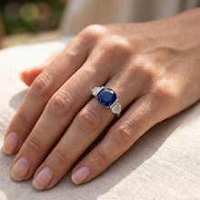 Ceylon Sapphire Ring With Natural Earth Mined Diamonds