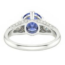 Ceylon Sapphire Round Natural Earth Mined Diamond Ring Antique Style 2.75 Carats