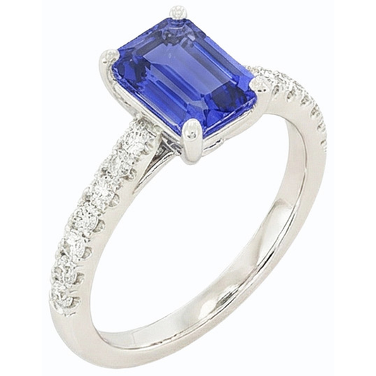 natural emerald sapphire 3.75ct ring side angle