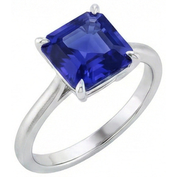 Natural Sapphire Ring 2ct - White Gold 14K