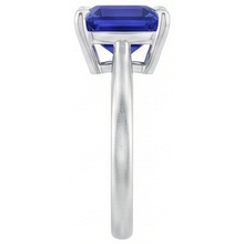 natural asscher sapphire 2ct ring top view