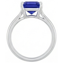 natural asscher sapphire 2ct ring profile view