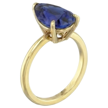Ceylon Sapphire Solitaire Ring Teardrop Style Pear 3.50 Carats