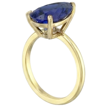 Ceylon Sapphire Solitaire Ring Teardrop Style Pear 3.50 Carats