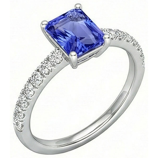 natural round sapphire 3ct ring side angle