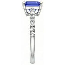 Ceylon Sapphire Solitaire Ring With Accents 3 Carats Pave Set Natural Earth Mined Diamonds