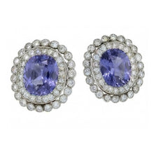 Ceylon Sapphire With Natural Earth Mined Diamond 4.38 Carats Stud Earrings White Gold 14K