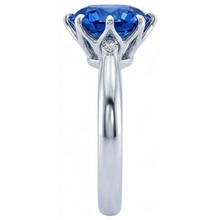 Ceylon Sapphire With Natural Earth Mined Diamonds 1.90 Ct Ring White Gold 14K