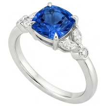 Ceylon Sapphire With Natural Earth Mined DIAMOND ( NOT LAB GROWN )s 2.70 Ct Ring White Gold 14K