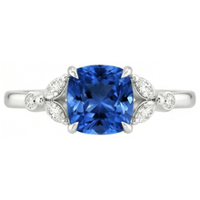 Ceylon Sapphire With Natural Earth Mined DIAMOND ( NOT LAB GROWN )s 2.70 Ct Ring White Gold 14K
