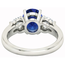 Ceylon Sapphire With Natural Earth Mined DIAMOND ( NOT LAB GROWN )s 3 Carats Ring White Gold