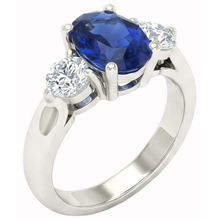 Ceylon Sapphire With Natural Earth Mined DIAMOND ( NOT LAB GROWN )s 3 Carats Ring White Gold