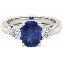Ceylon Sapphire With Natural Earth Mined DIAMOND ( NOT LAB GROWN )s 3 Carats Ring White Gold