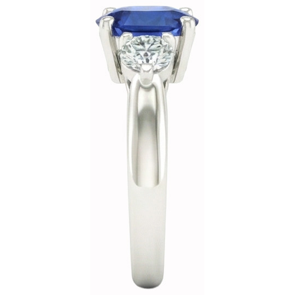 Ceylon Sapphire With Natural Earth Mined DIAMOND ( NOT LAB GROWN )s 3 Carats Ring White Gold