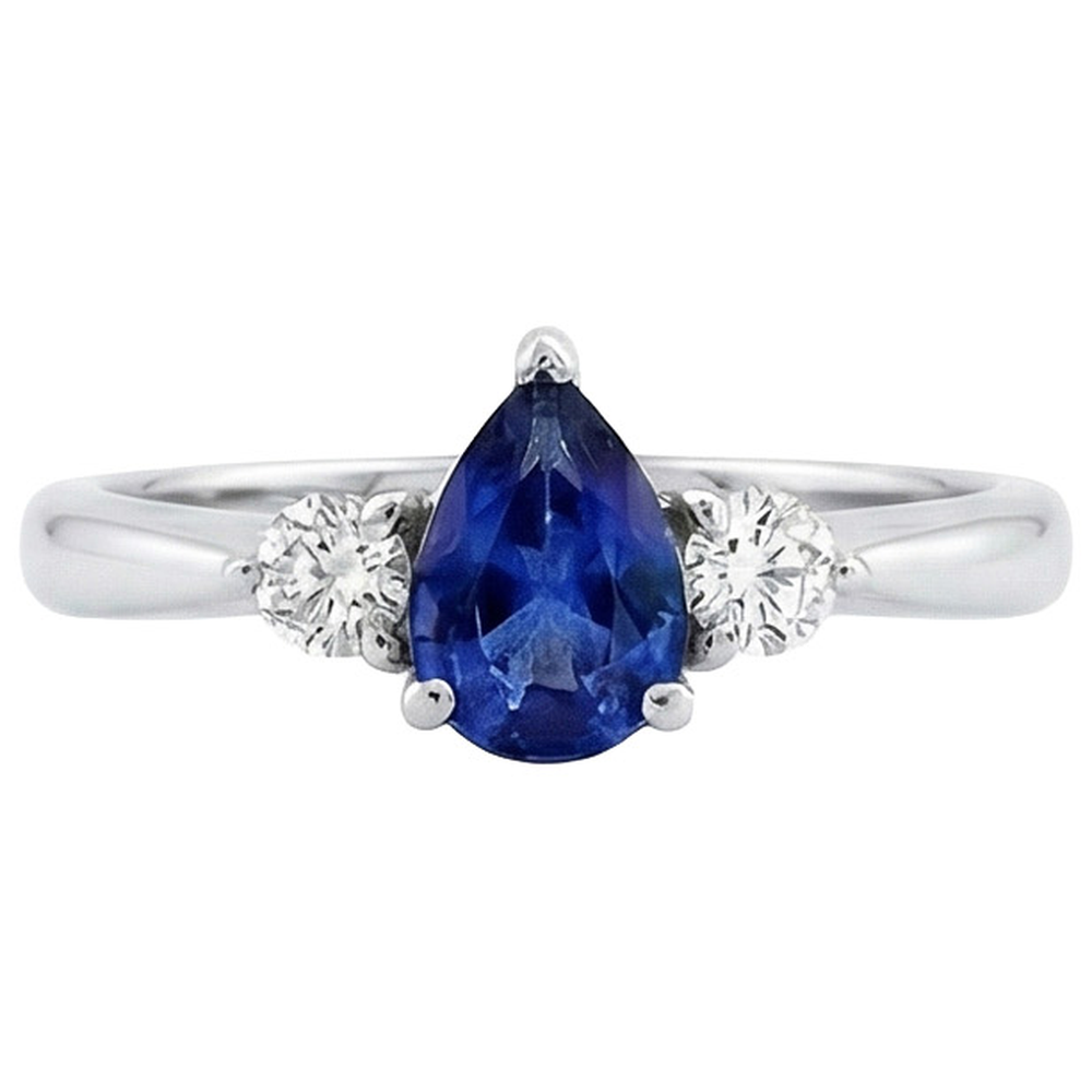 natural round sapphire 1.50ct ring side angle