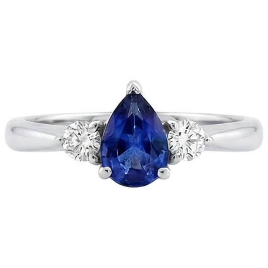 natural round sapphire 1.50ct ring side angle