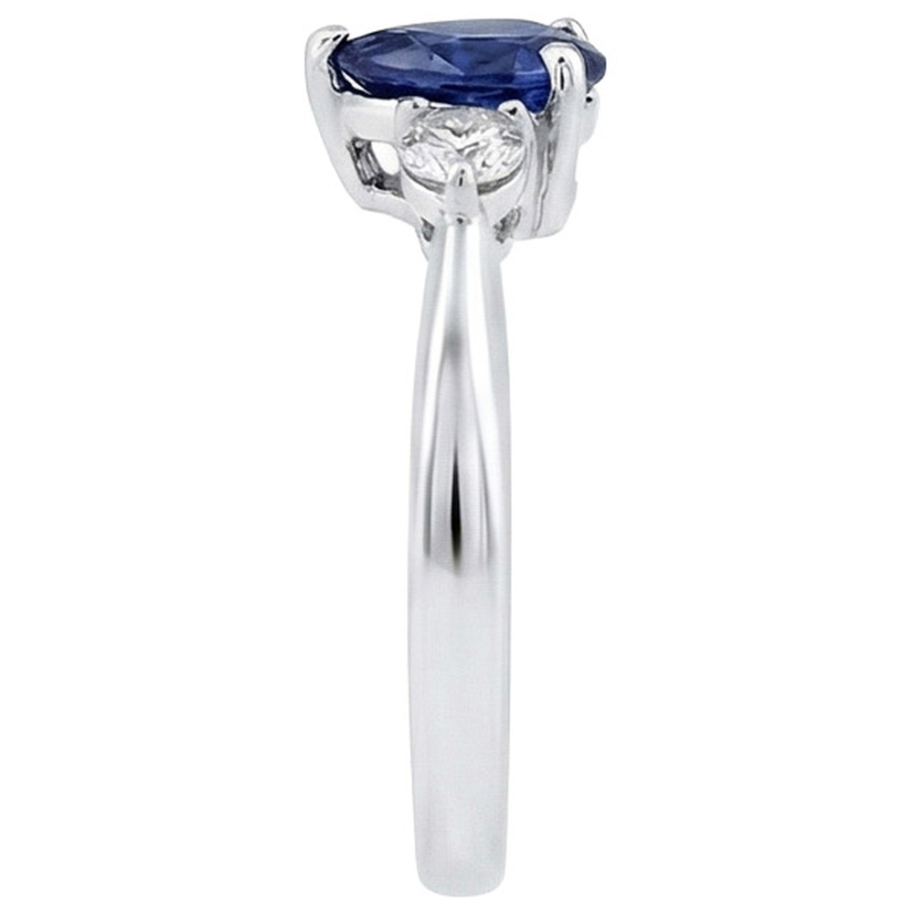 natural round sapphire 1.50ct ring profile view