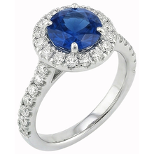 Ceylon Sapphire With Natural Earth Mined DIAMOND ( NOT LAB GROWN )s Engagement Ring 3.90 Ct White Gold 14K