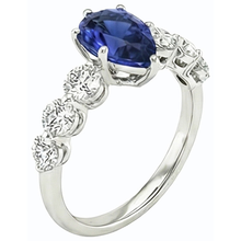 natural round sapphire 3ct ring side angle
