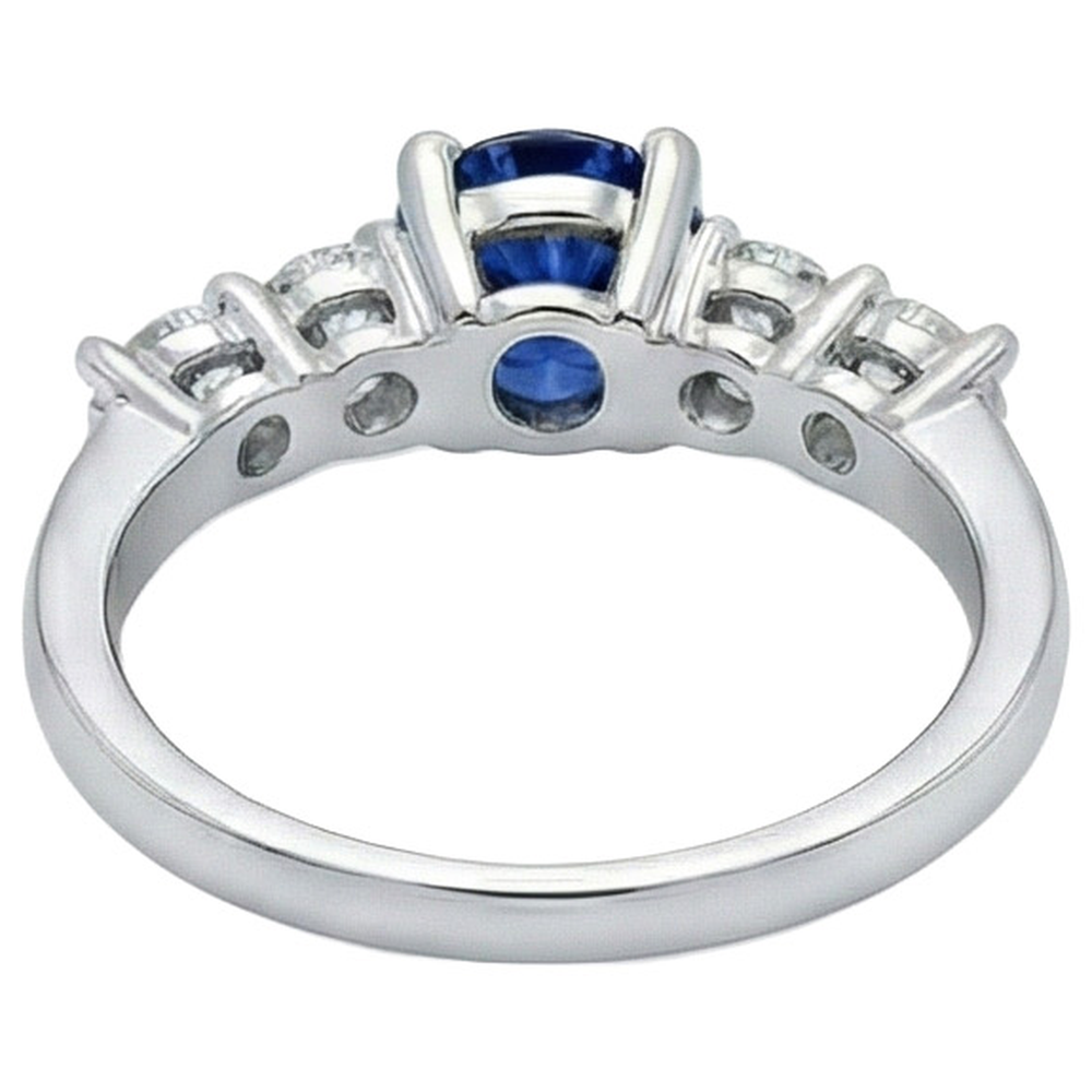 Ceylon Sapphire & Natural Earth Mined DIAMOND ( NOT LAB GROWN )s Gemstone Ring 2.90 Carats White Gold 14K
