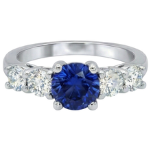 Ceylon Sapphire & Natural Earth Mined DIAMOND ( NOT LAB GROWN )s Gemstone Ring 2.90 Carats White Gold 14K