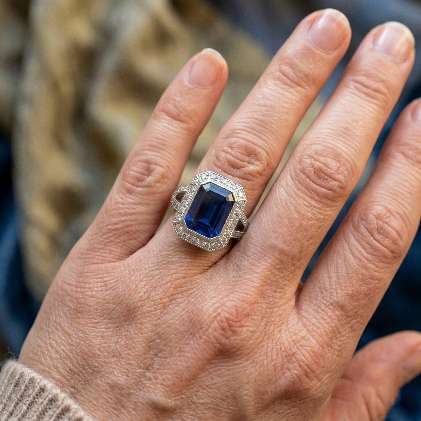 Ceylon Blue Sapphire Natural Earth Mined DIAMOND ( NOT LAB GROWN )s 5.36 Carat Ring Gem-Stone New