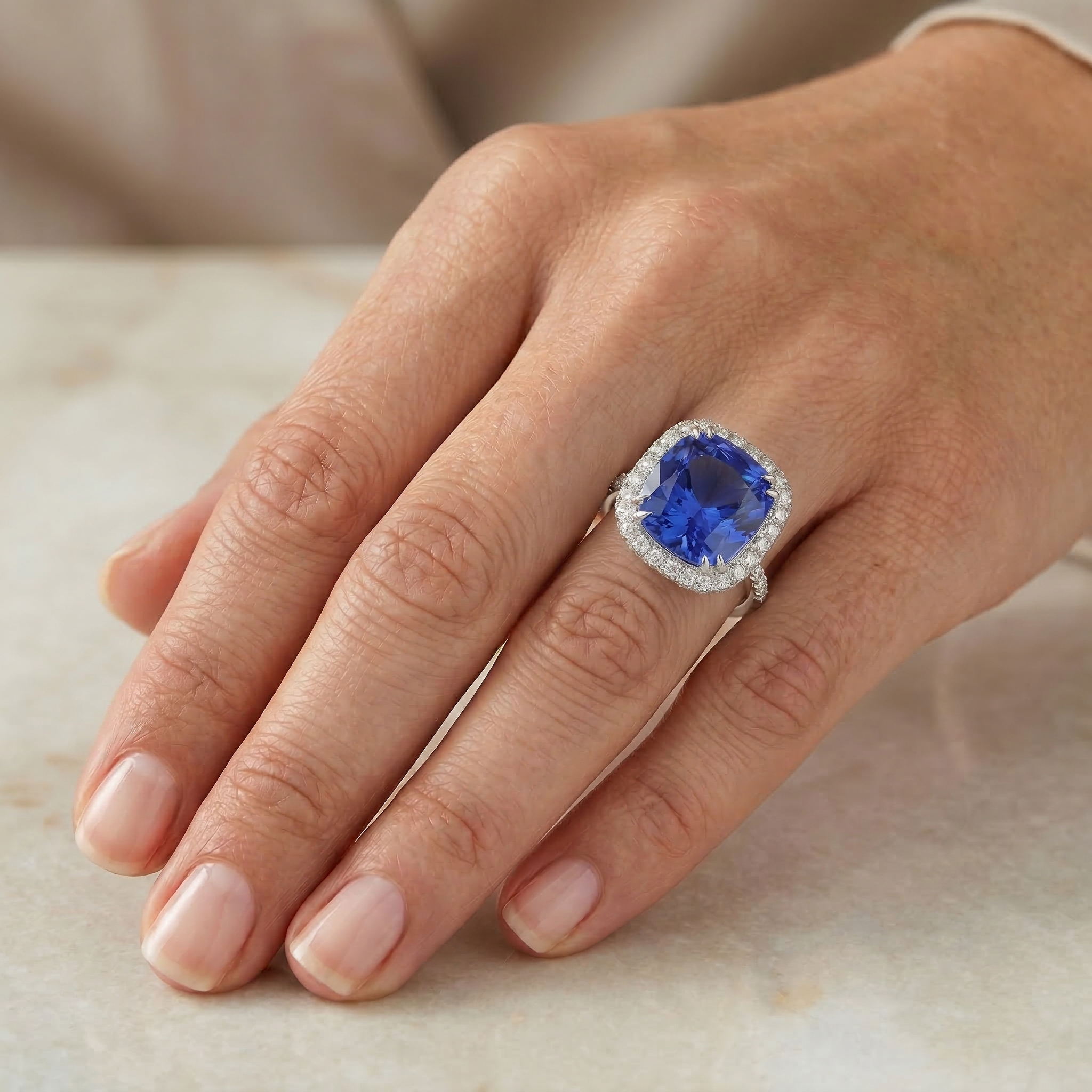Ceylon Sapphire Natural Earth Mined DIAMOND ( NOT LAB GROWN )s 8 Carats Ring White Gold 14K