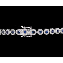 Ceylon Sapphire Tennis Bracelet Women Jewelry New