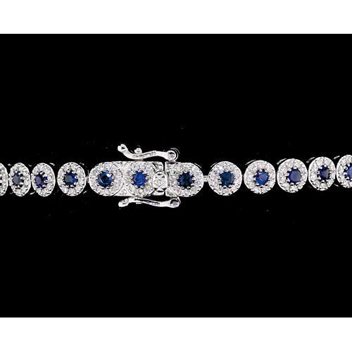 Ceylon Sapphire Tennis Bracelet Women Jewelry New