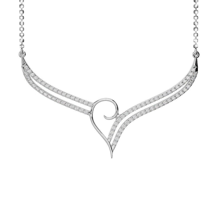 Chain Necklace Round Brilliant Cut 2.00 Ct Real Diamonds White Gold 14K