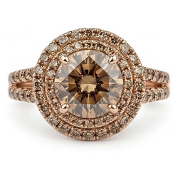 Champagne Desert Diamond Bridal Ring – Fine Diamond 4 ct 14