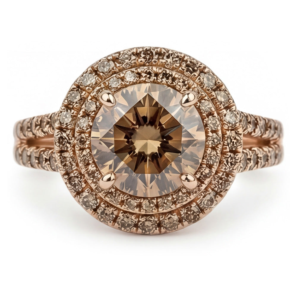 Champagne Desert Diamond Bridal Ring – Fine Diamond 4 ct 14