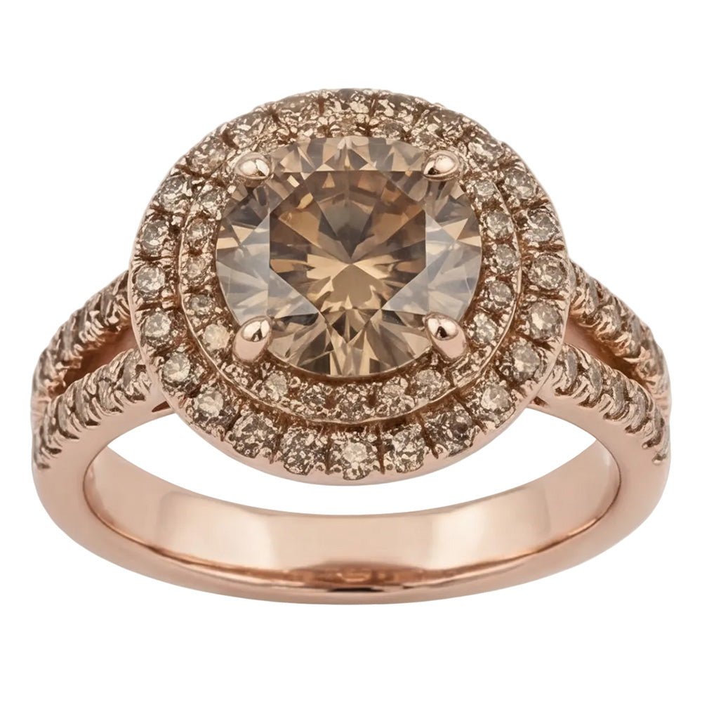Champagne Desert Diamond Bridal Ring – Fine Diamond 4 ct 14
