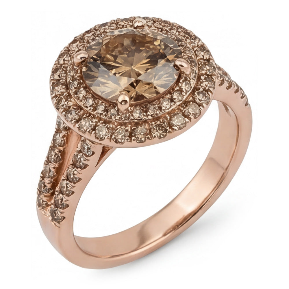 Champagne Desert Diamond Bridal Ring – Fine Diamond 4 ct 14