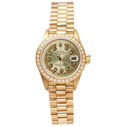 Champagne String Natural Earth Mined Diamond Dial Rolex Dj Watch Yg President Style