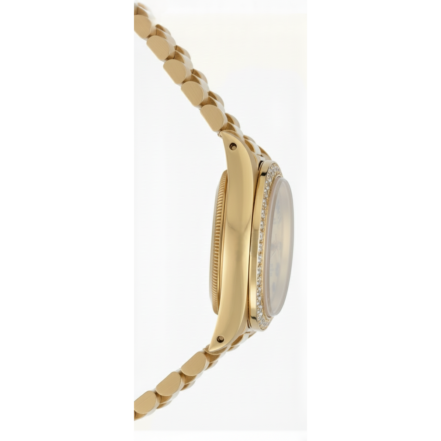 Champagne Arabic Dial Rolex Dj Watch Gold President Style Natural Earth Mined Diamond