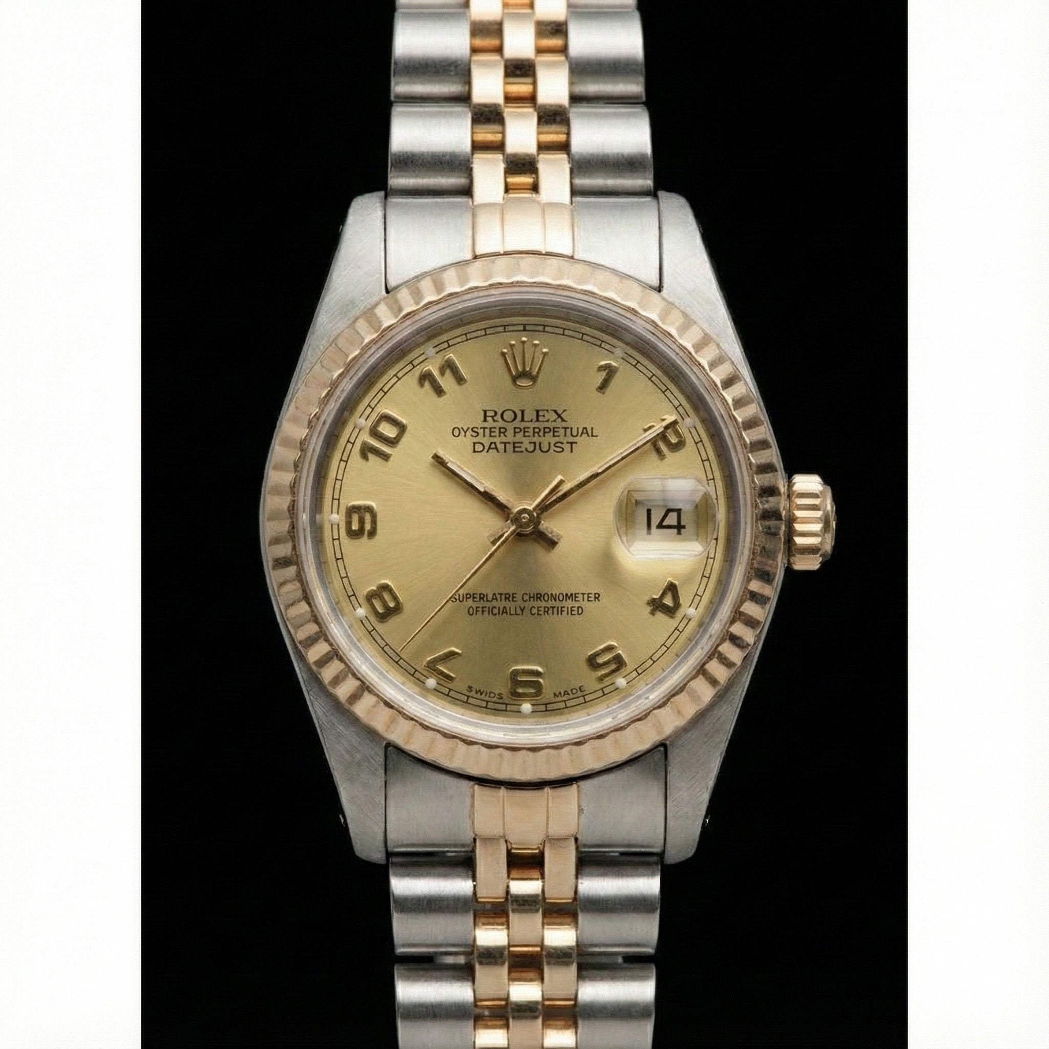 Champagne Arabic Dial Ss & Yellow Gold Jubilee Lady Rolex Datejust