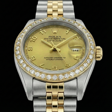 Champagne Arabic Ss & Gold Bracelet Rolex Date Just Watch