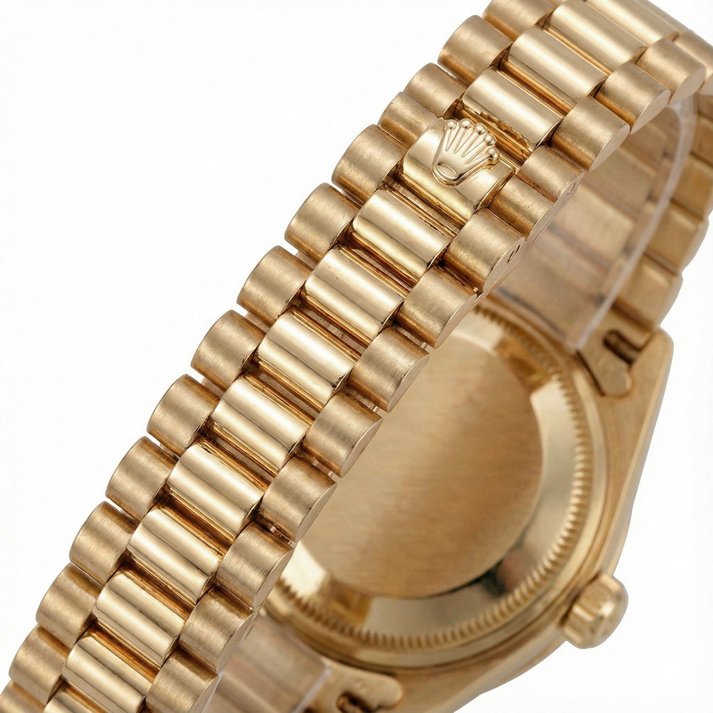 Champagne Natural Earth Mined Diamond Dial Rolex Watch President Style Yg Bezel