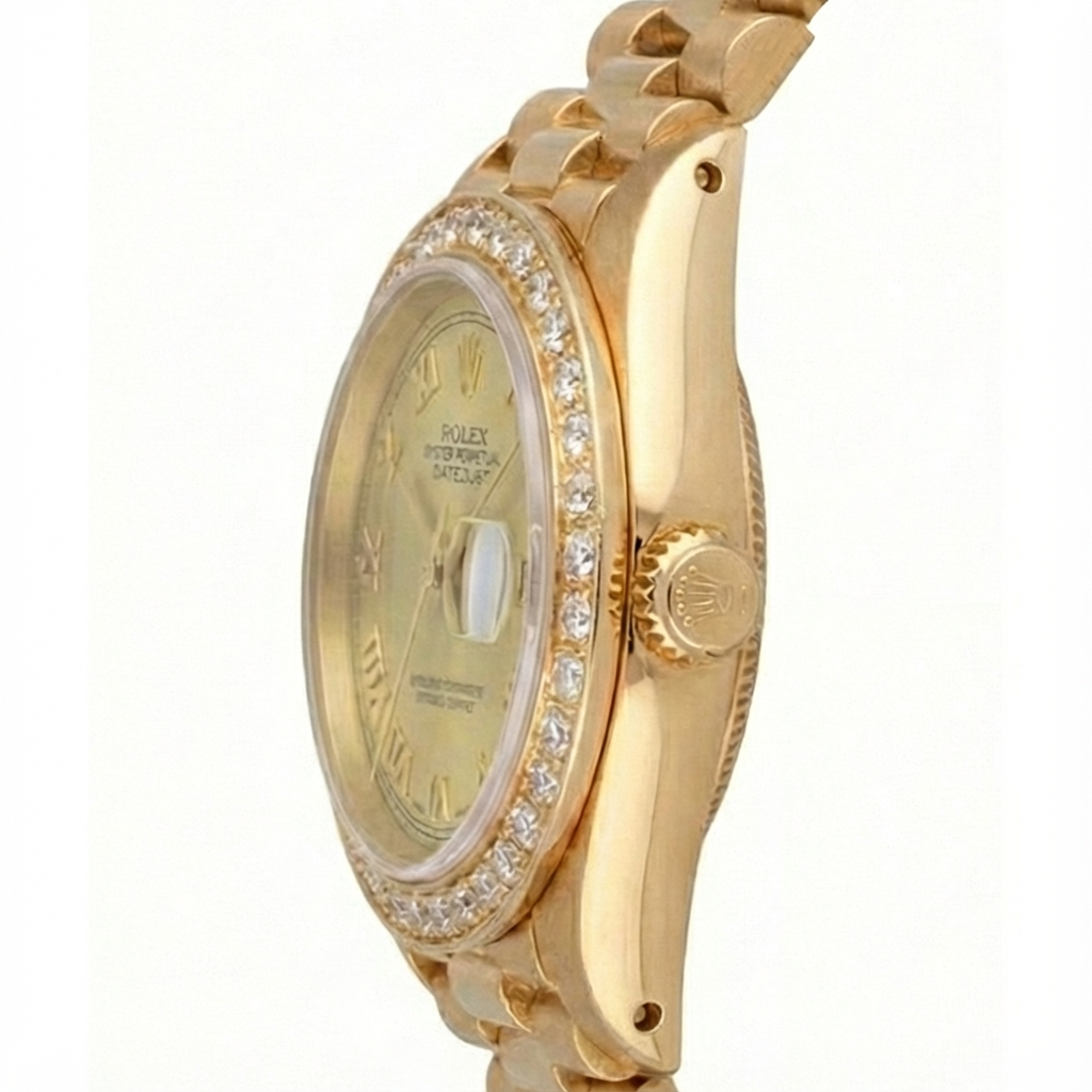 Champagne Roman Dial Rolex Dj Watch Presidential Style Bracelet