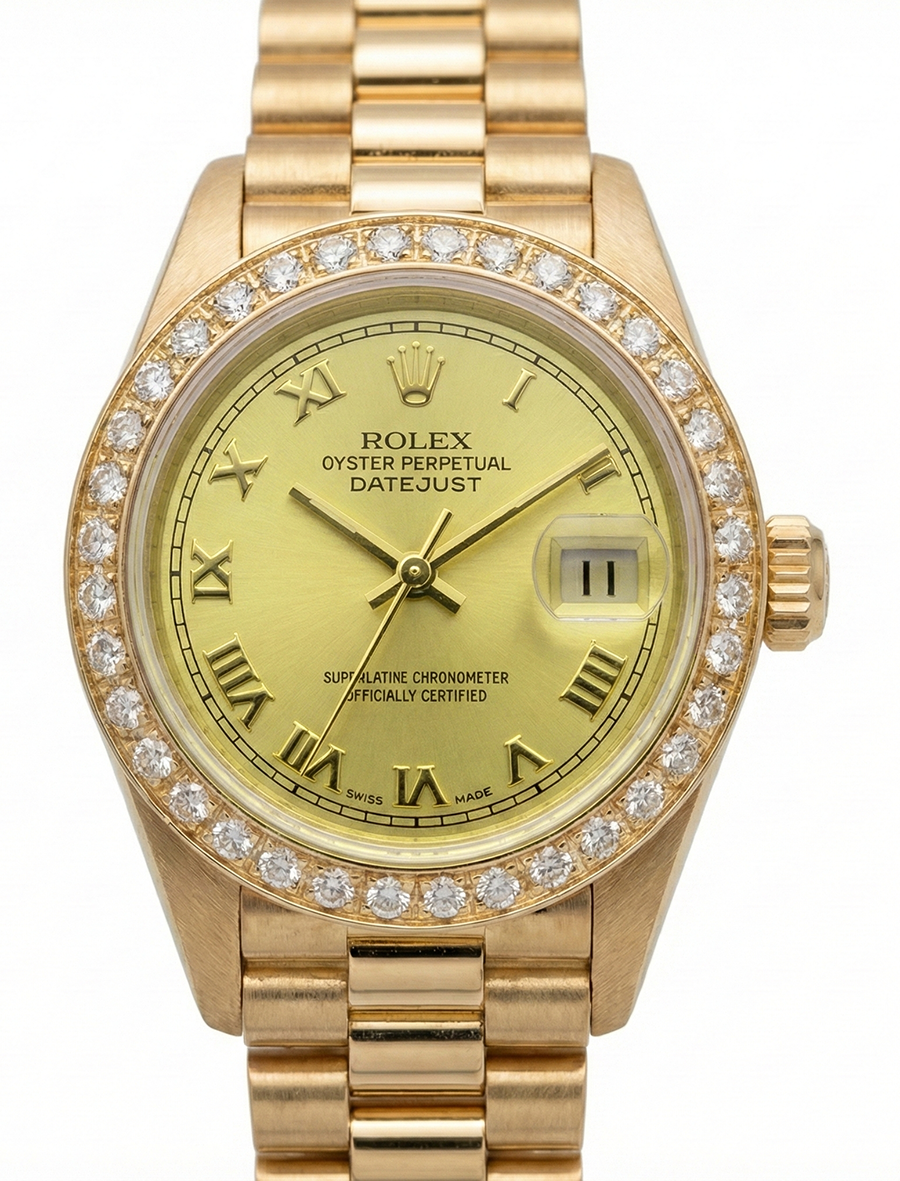 Champagne Roman Dial Rolex Dj Watch Presidential Style Bracelet