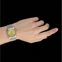 Champagne Stick Dial Datejust Gents Watch Stainless Steel Rolex QUICK SET