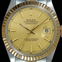Champagne Stick Dial Datejust Ladies Rolex Ss & Gold Jubilee Role