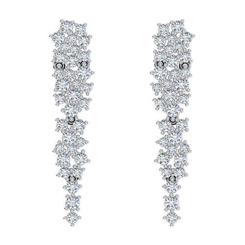  Chandelier Earrings Cluster Real Diamond