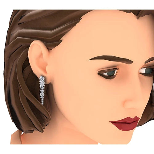  Chandelier Earrings Cluster Real Diamond