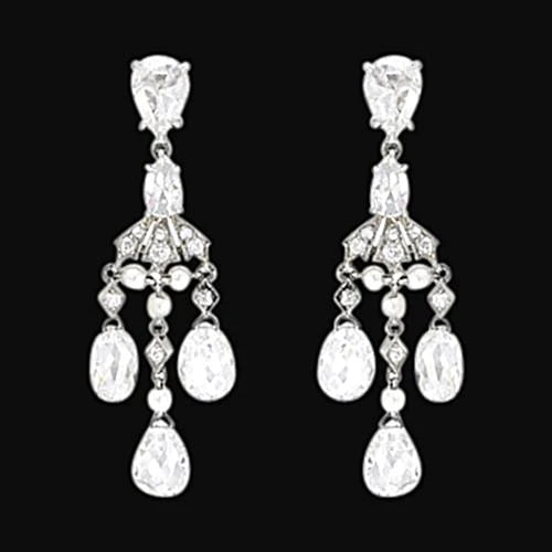 Chandelier Real Diamonds 2.50 Carat Earring Pair White Gold Earrings